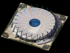 3d sun dome stadium hockey model