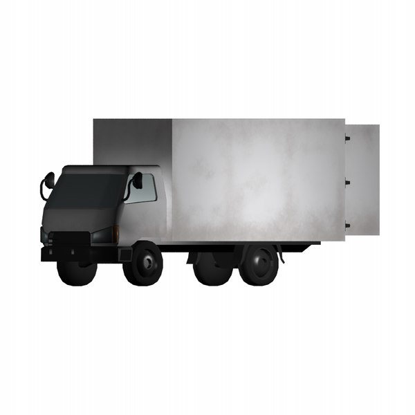 3d white delivery truck