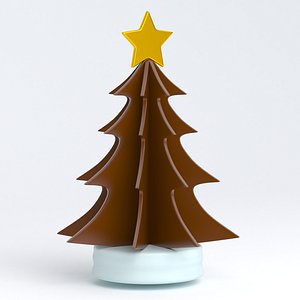 christmas tree table show piece chocolate 3D model