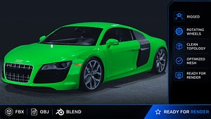 2010 Audi R8 FSI Quattro 3D Model  Everyday Supercar Pioneer 3D model