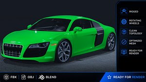 2010 Audi R8 FSI Quattro 3D Model Everyday Supercar Pioneer
