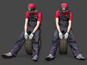 3D Stylized Car Mechanic Character