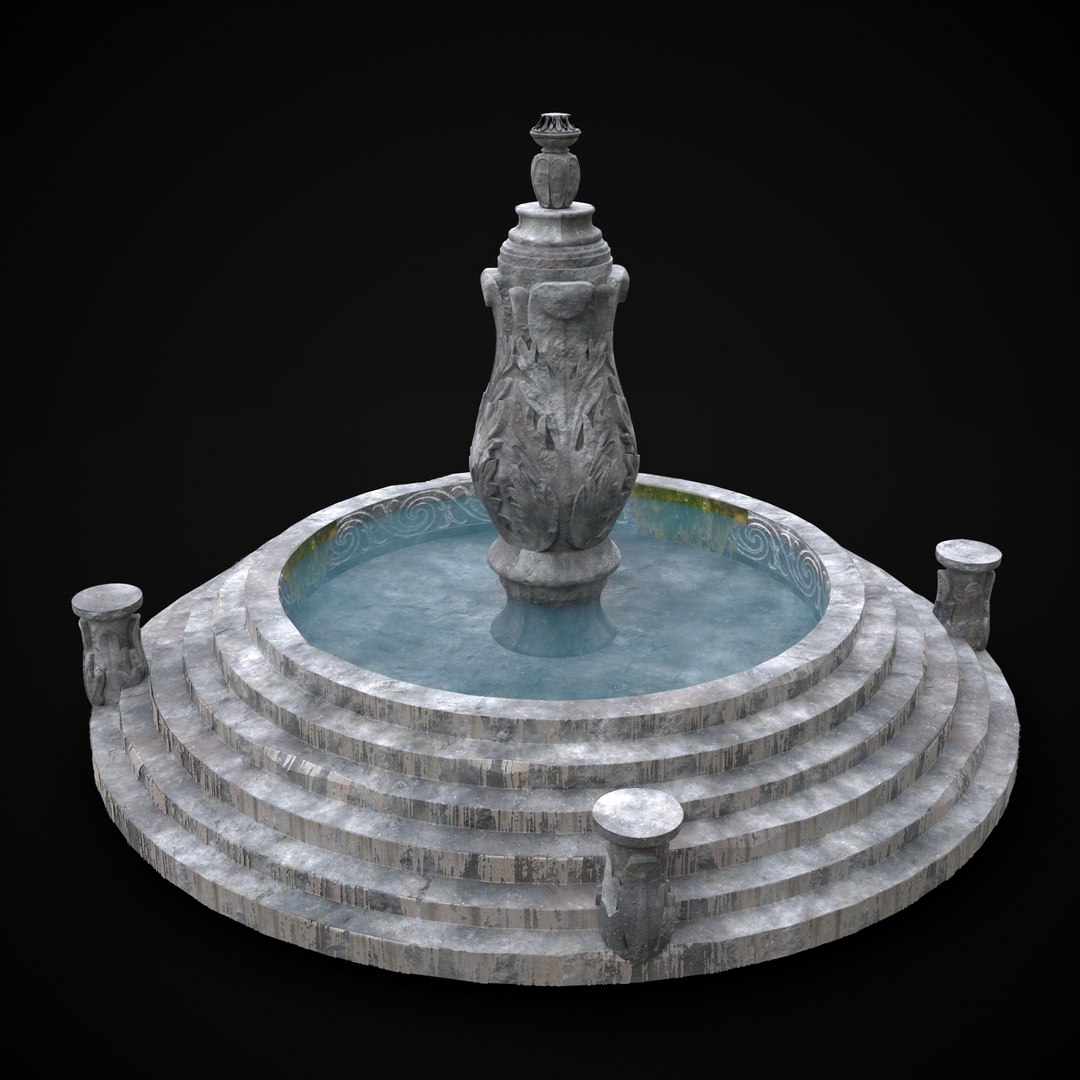 Floral Water Fountain Model TurboSquid 2085903