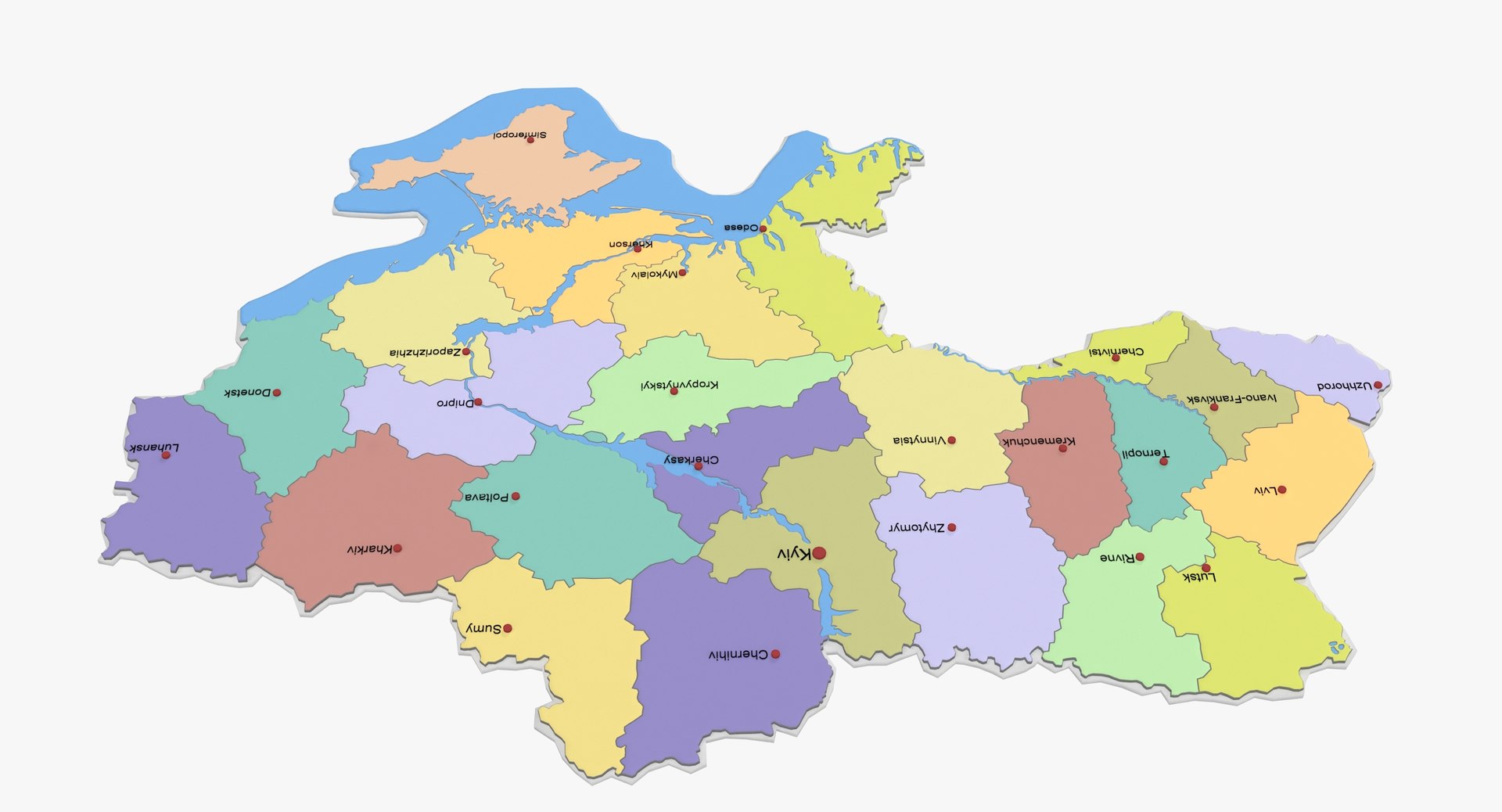 Ukraine Political Map model - TurboSquid 2048837