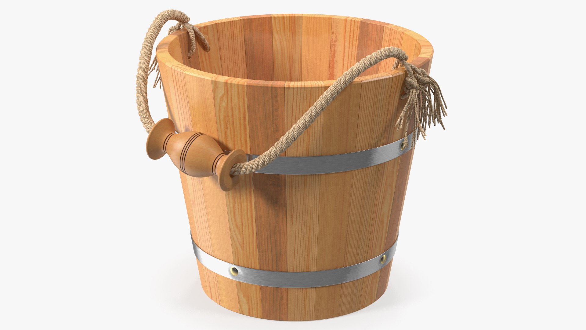 Wooden Sauna Bucket 3D model preview