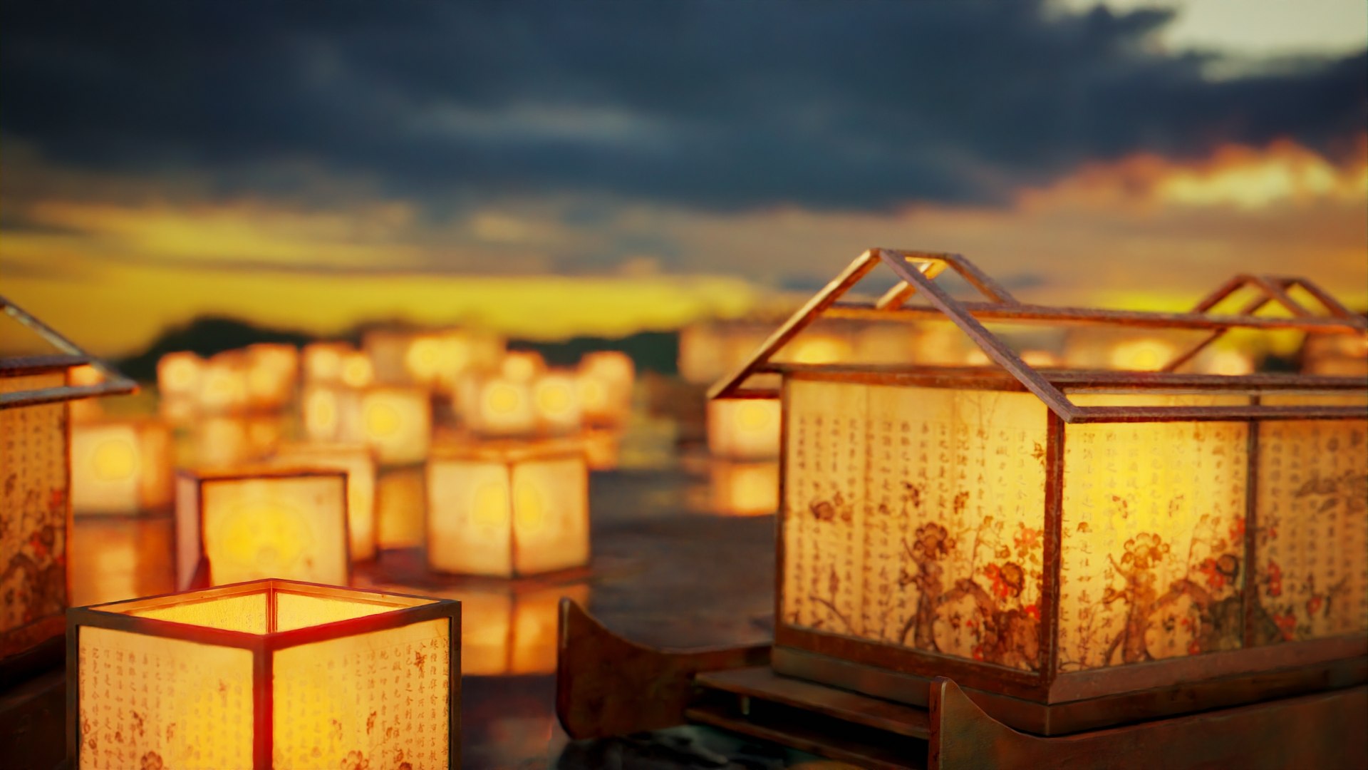 Lantern Night Scene Ambient 3D model TurboSquid 2068057