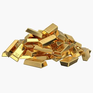 3D Gold Bars Small Pile