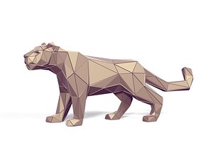 3D tiger figurine model