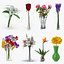3D flowers vases model