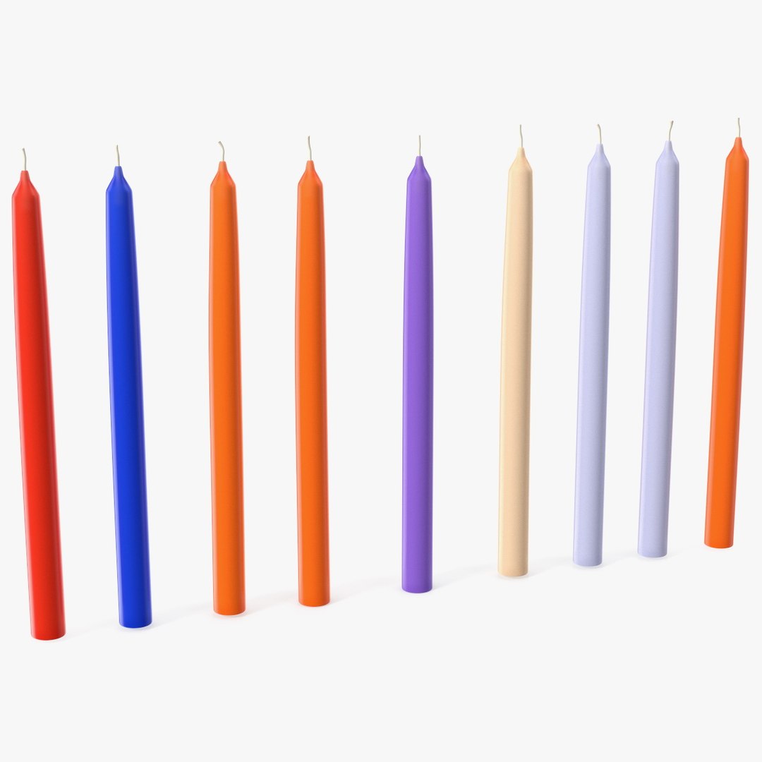 Colored Candles 3D model preview
