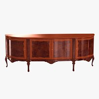 ITALIAN XV CHIPPENDALE SIDEBOARD SERVER BURL CIRCA 1920