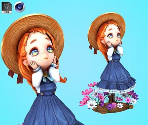 3D character princess rigged