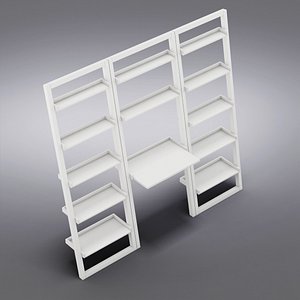 Crate&Barrel - Sloane White Leaning Desk with 2 25.5" Bookcases