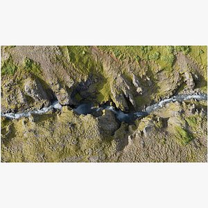 3D Cascades Valley C - 3D PBR Model