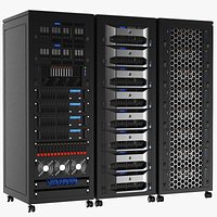 Detailed Three Server Racks