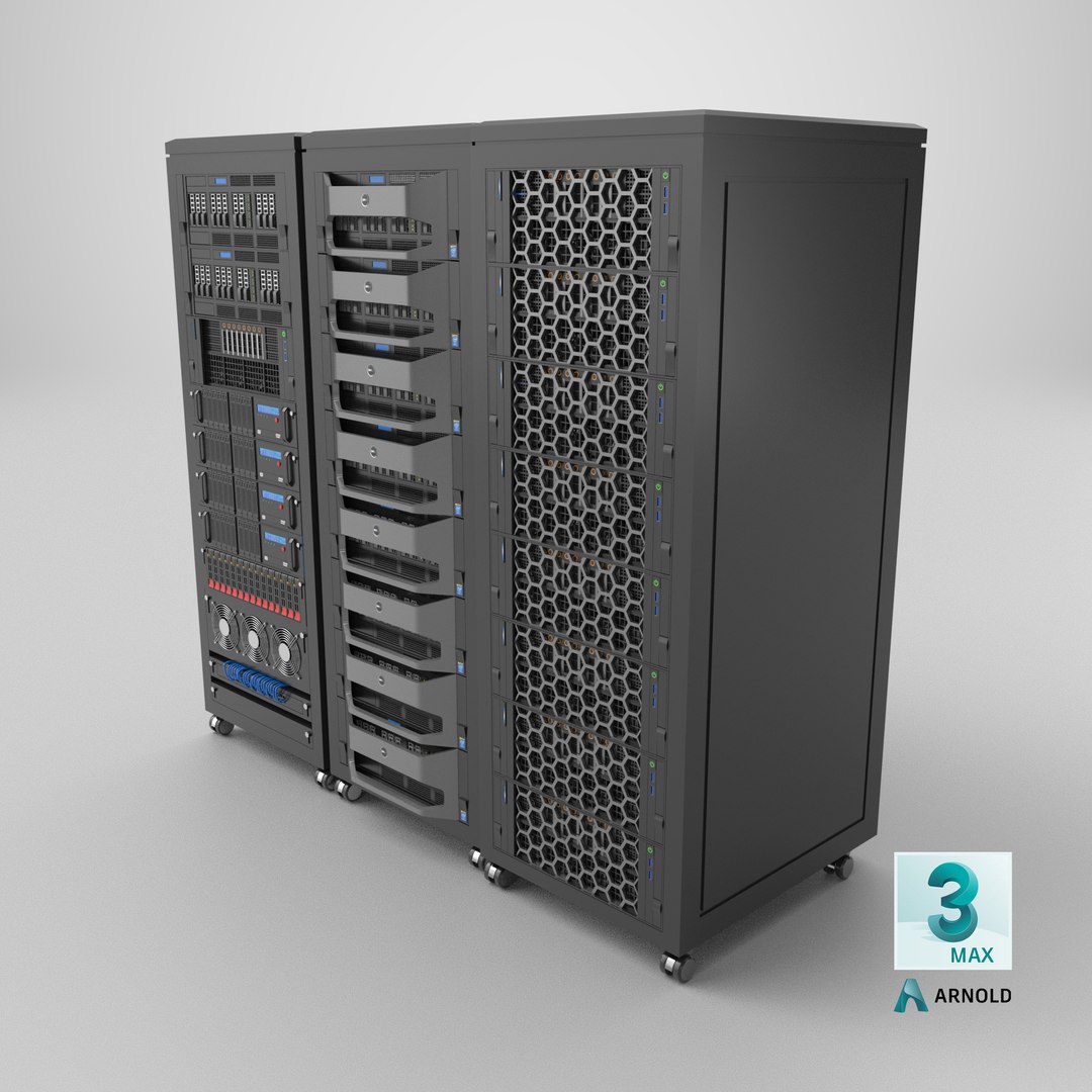 3D Detailed Three Server Racks Model - TurboSquid 2275723