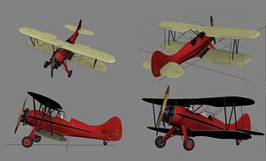 3d waco upf-7 biplane