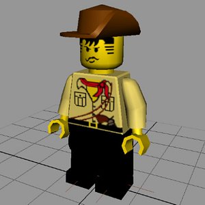 3d model lego figure johnny thunder