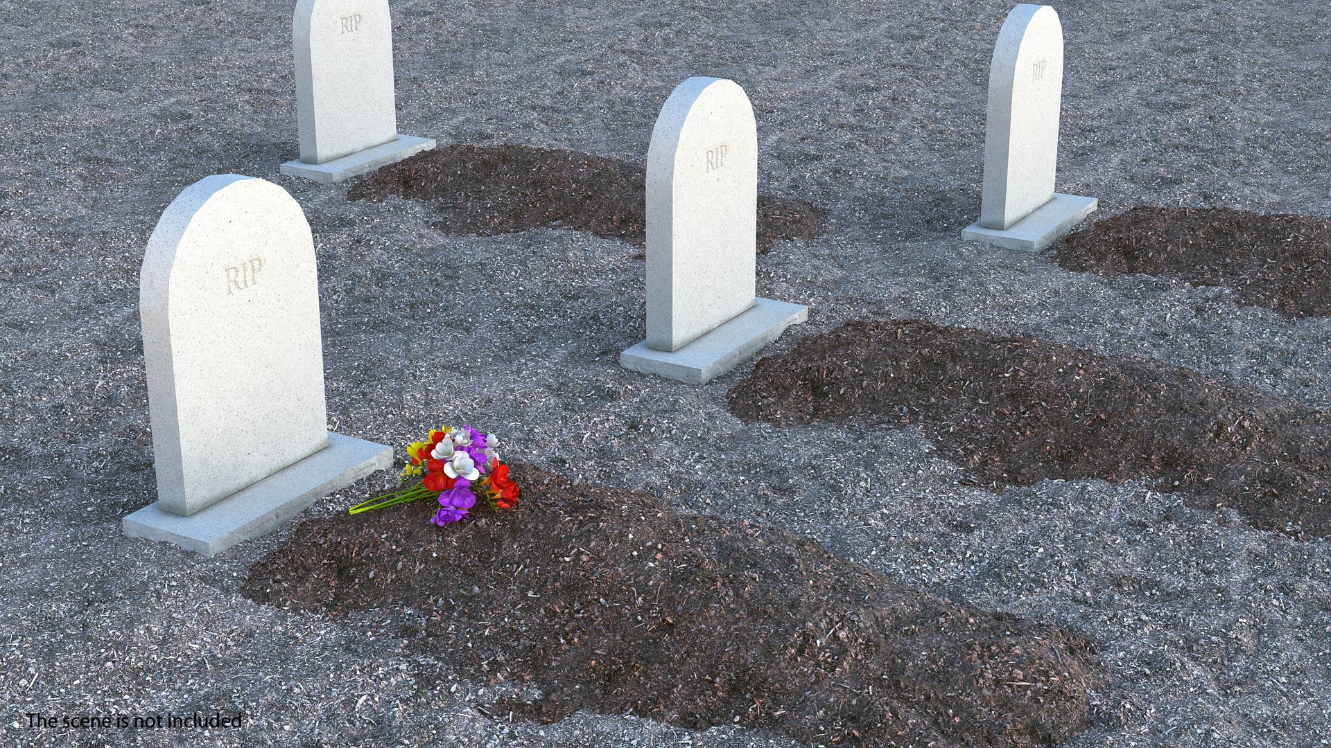 Granite Gravestone Headstone 3D model preview