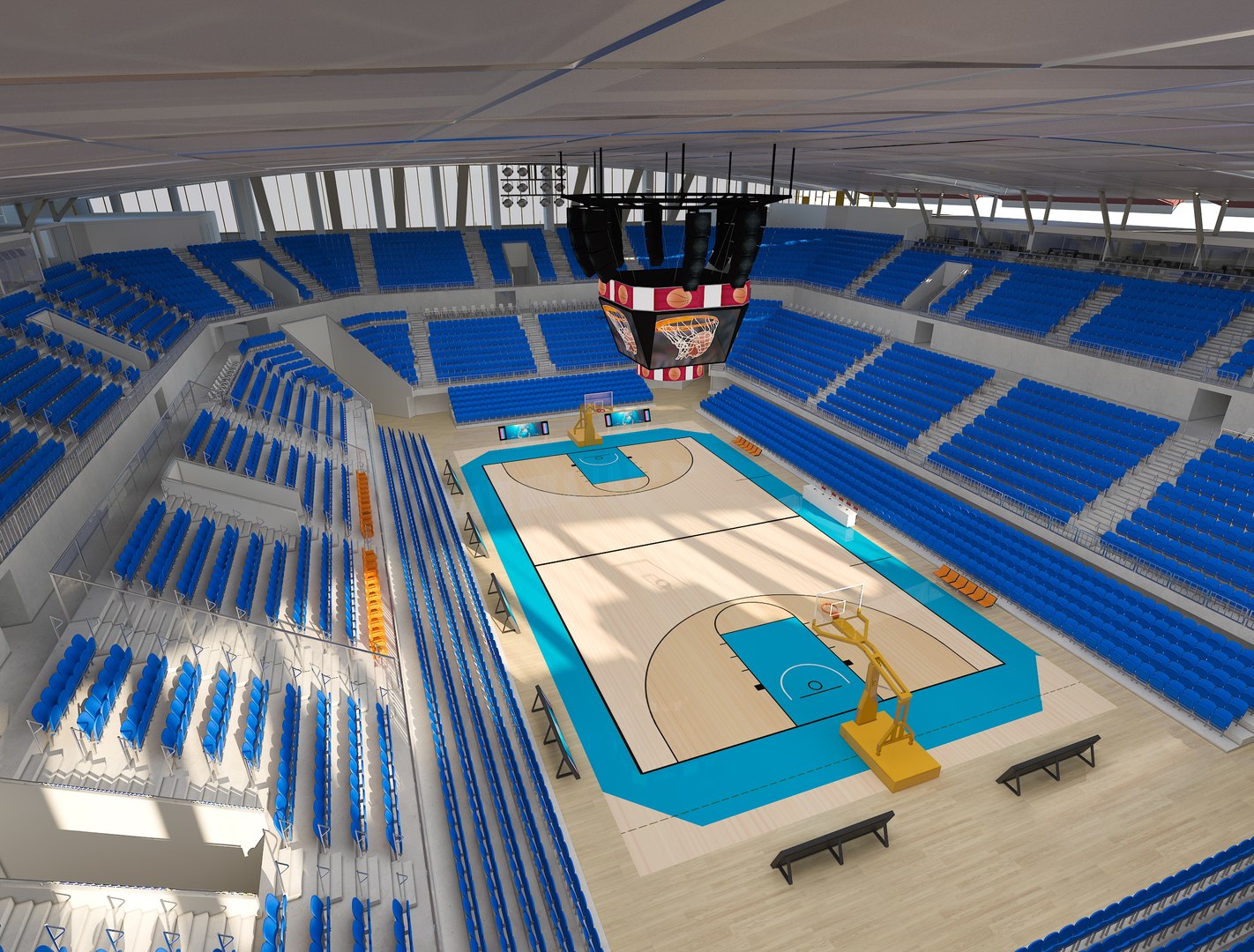 3D basketball court model - TurboSquid 1474692