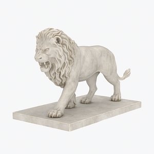 Lion Statue Walking Angry