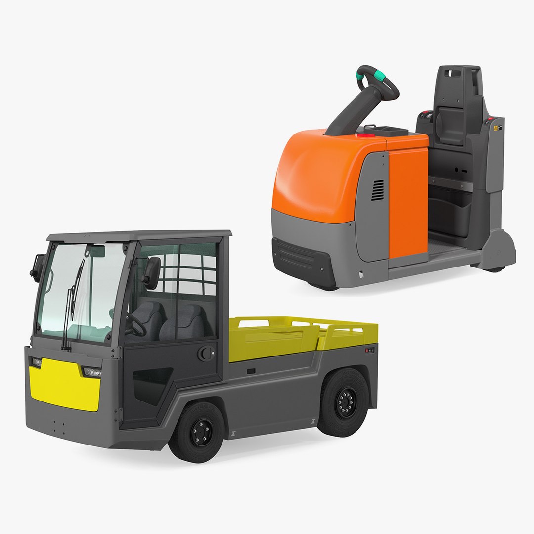 Industrial Tow Tractors Collection 3D model preview