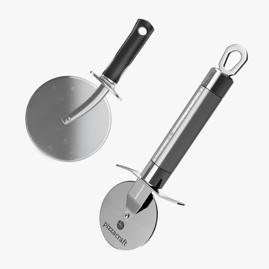 Rolling Pizza Cutters Collection 3D model preview