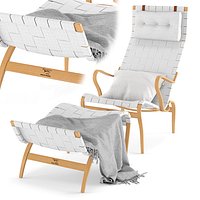 Pernilla lounge chair and Ottoman by Bruno Mathsson for Dux