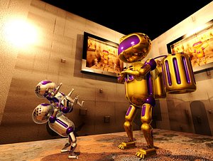 3d model robot room jetpack