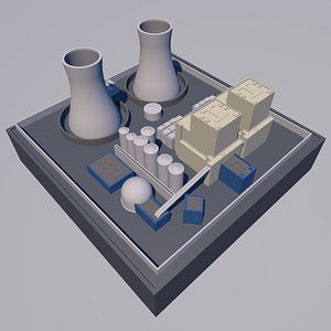 3d mini nuclear power plant model