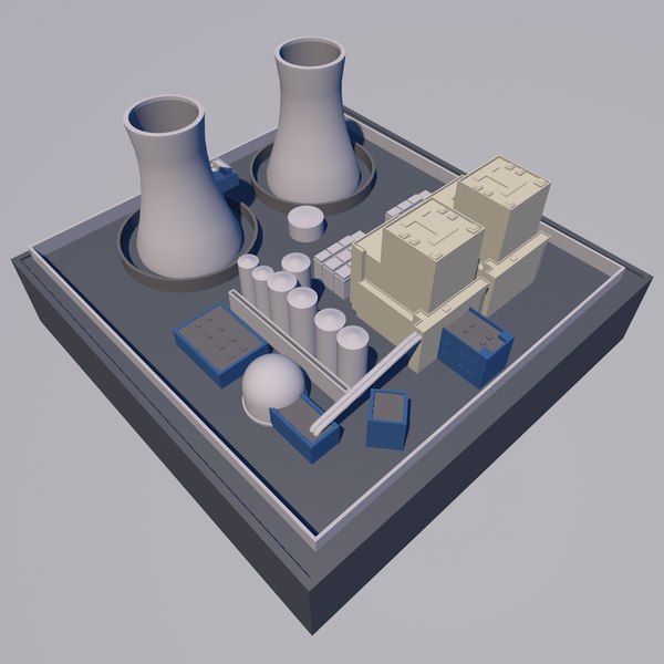 3d mini nuclear plant model
