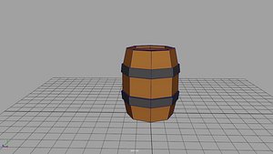 Low poly barrel model