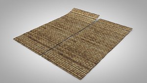 3D old carpet mat palm