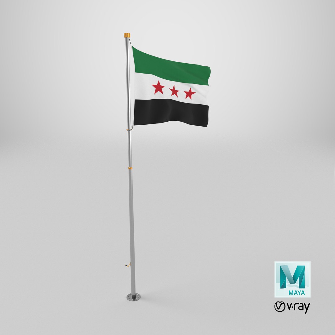 Pole Flag Syria - new flag model https://p.turbosquid.com/ts-thumb/Oz/YULIJK/Si/stemcell_maya_vray_render/png/1733834500/1920x1080/fit_q87/86433d9e27678b10072cea1b087164367e7aae83/stemcell_maya_vray_render.jpg