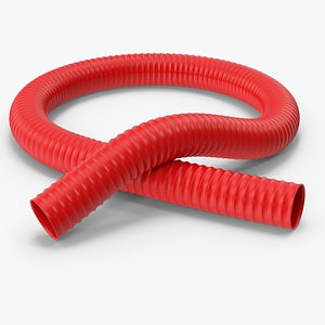 3D Red Hose Corrugated Pipe