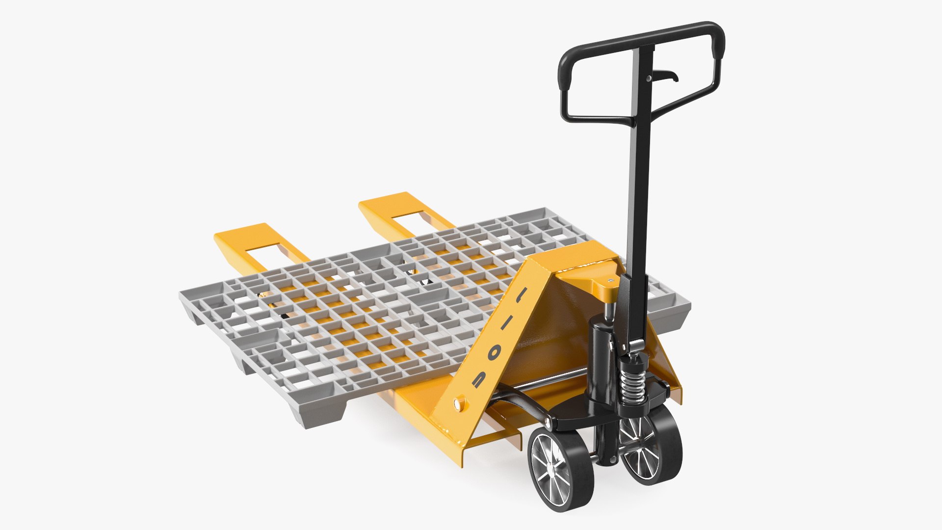 Manual Pallet Jacks with Plastic Pallet 3D model preview