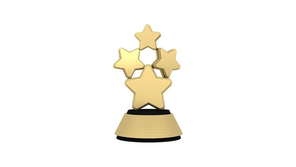 Gold Star Trophy 3D