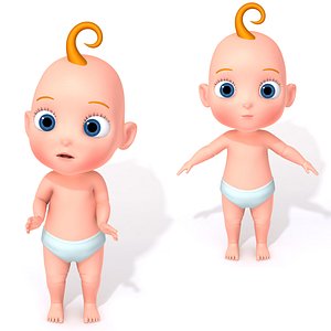 cartoon baby rigging 3D model