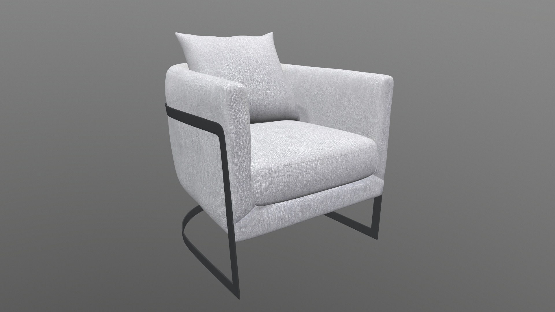 Grey fabric bedroom chair