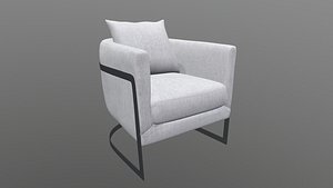 3D Gray Fabric Chair