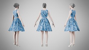 Dress 33 Ocean Frost v3 3D model