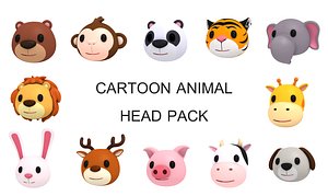 Cartoon Animal Head Pack