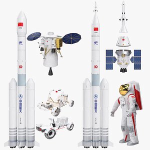 Moon landing Chinese  large gathering of manned lunar landing spacecraft model