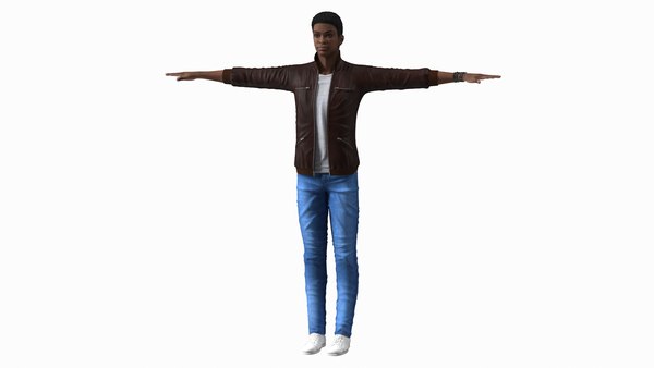 Modello 3D Adolescente Pelle Scura Street Outfit T Pose - TurboSquid 1762644