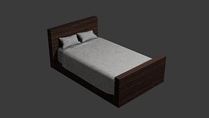 Mid poly modern bed style 3D model