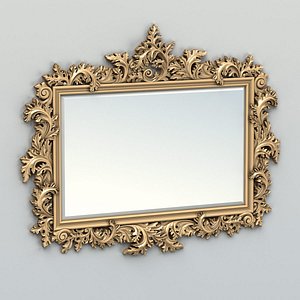 3D Rectangle mirror frame 019