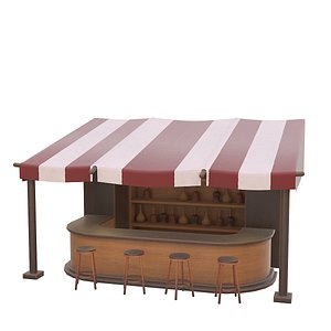 bar counter 3D model