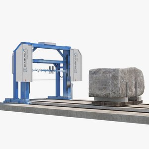 Stone Cutting Machine Rigged 3D model