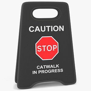 3D Catwalk In Progress Warning Board Fashion Handbag Black