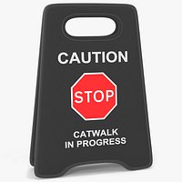 Catwalk In Progress Warning Board Fashion Handbag Black